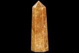Polished, Orange Calcite Obelisk - Madagascar #108468-1